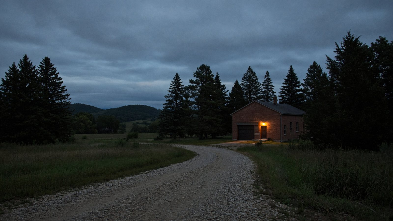 Rural Pennsylvania building at blue hour